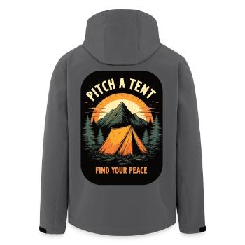 Camping - Pitch a tent, find your peace - Men’s Recycled Softshell Jacket by Stanley/Stella - anthracite - Back - AI Model Male 185 light (185cm)