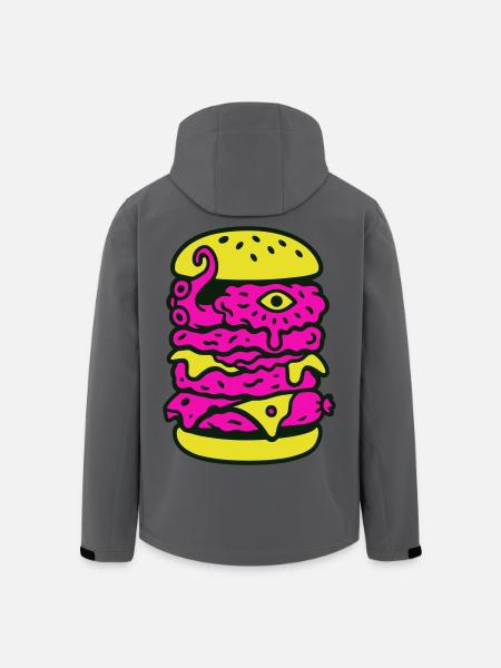 Monsterburger im Pop-Art Stil - Recycelte Männer Softshell-Jacke von Stanley/Stella - Anthrazit