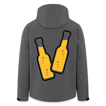 2 Flaschen Stoßen An (Bier / Limonade / POS 2C) - Recycelte Männer Softshell-Jacke von Stanley/Stella - Anthrazit - Hinten - AI Model Male 185 light (185cm)
