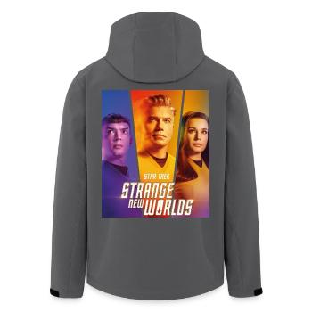Star Trek Strange New World Spock, Pike Und Una - Recycelte Männer Softshell-Jacke von Stanley/Stella - Anthrazit - Hinten - AI Model Male 185 light (185cm)