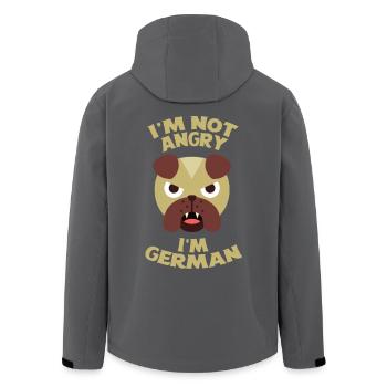 Im not angry, im german - Ich bin nicht verärgert. - Recycelte Männer Softshell-Jacke von Stanley/Stella - Anthrazit - Hinten - AI Model Male 185 light (185cm)