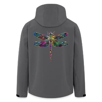 Libelle Dragonfly Bunte Flügel Süße Libellen - Recycelte Männer Softshell-Jacke von Stanley/Stella - Anthrazit - Hinten - AI Model Male 185 light (185cm)