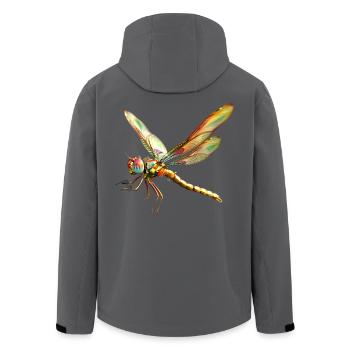 Libelle Dragonfly Bunte Flügel Süße Libellen - Recycelte Männer Softshell-Jacke von Stanley/Stella - Anthrazit - Hinten - AI Model Male 185 light (185cm)