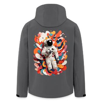 Bunte Astronauten Bild - Recycelte Männer Softshell-Jacke von Stanley/Stella - Anthrazit - Hinten - AI Model Male 185 light (185cm)