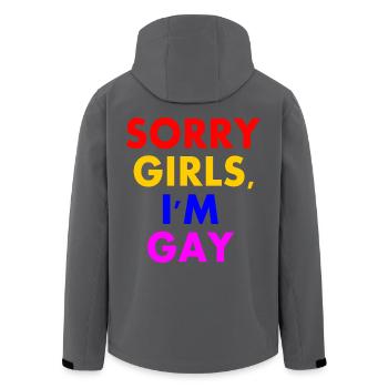 sorry girls im gay - Recycelte Männer Softshell-Jacke von Stanley/Stella - Anthrazit - Hinten - AI Model Male 185 light (185cm)