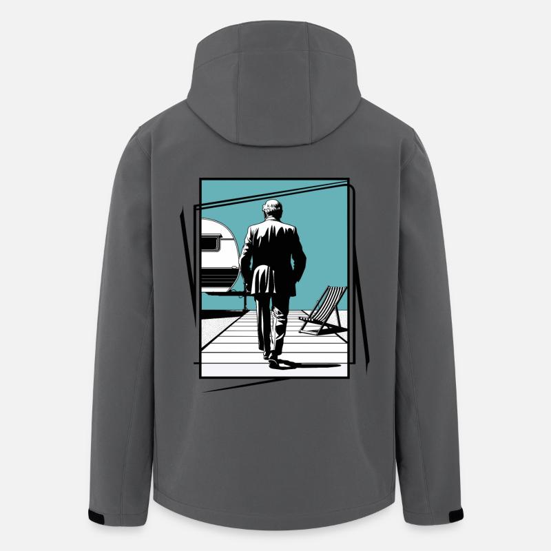 Retraités en vacances - Veste softshell homme en polyester recyclé Stanley/Stella - charbon