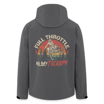 Vollgas ist meine Therapie - Motocross Spruch - Recycelte Männer Softshell-Jacke von Stanley/Stella - Anthrazit - Hinten - AI Model Male 185 light (185cm)