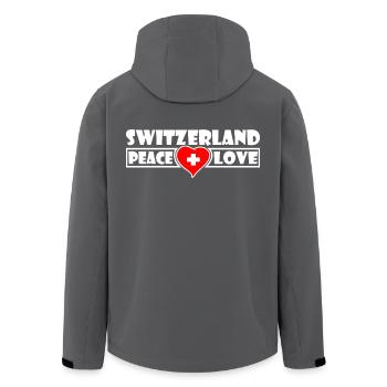 Schweiz - Recycelte Männer Softshell-Jacke von Stanley/Stella - Anthrazit - Hinten - AI Model Male 185 light (185cm)
