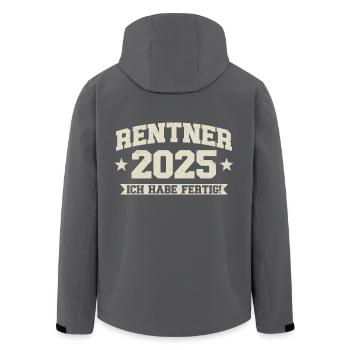 Rentner 2025 Ich habe fertig - Recycelte Männer Softshell-Jacke von Stanley/Stella - Anthrazit - Hinten - AI Model Male 185 light (185cm)