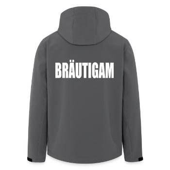 Bräutigam - Recycelte Männer Softshell-Jacke von Stanley/Stella - Anthrazit - Hinten - AI Model Male 185 light (185cm)