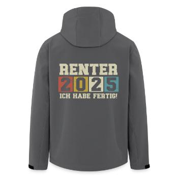 Rentner 2025 Ich habe fertig - Recycelte Männer Softshell-Jacke von Stanley/Stella - Anthrazit - Hinten - AI Model Male 185 light (185cm)