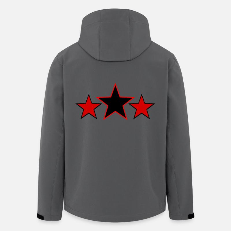 Sterne schwarz rot - Recycelte Männer Softshell-Jacke von Stanley/Stella - Anthrazit