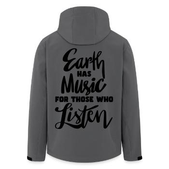 La terre a de la musique pour ceux qui écoutent * - Veste softshell homme en polyester recyclé Stanley/Stella - charbon - Dos - AI Model Male 185 light (185cm)