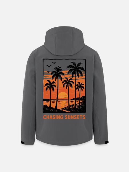 Chasing Sunset – Lifestyle Design Sonnenuntergang - Recycelte Männer Softshell-Jacke von Stanley/Stella - Anthrazit
