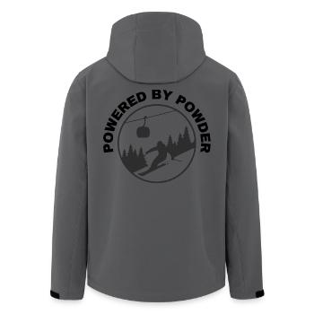 Powder Ski Silhouette – Freeride dans la forêt hivernale - Veste softshell homme en polyester recyclé Stanley/Stella - charbon - Dos - AI Model Male 185 light (185cm)