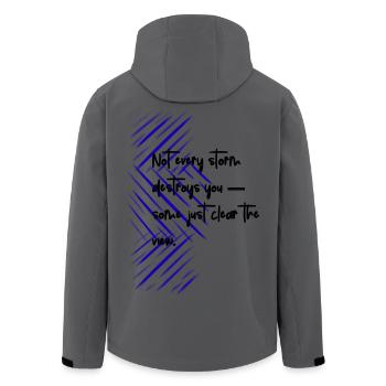 Trappe diagonale bleue Design abstrait - Veste softshell homme en polyester recyclé Stanley/Stella - charbon - Dos - AI Model Male 185 light (185cm)