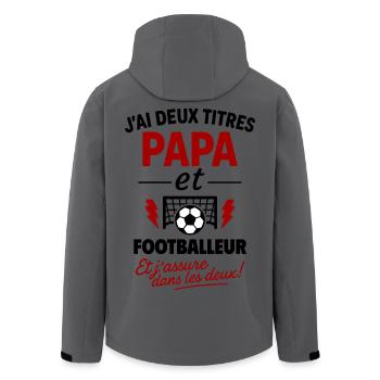 Papa Fußballer Geschenk Vatertag Weihnachten Fußball - Recycelte Männer Softshell-Jacke von Stanley/Stella - Anthrazit - Hinten - AI Model Male 185 light (185cm)