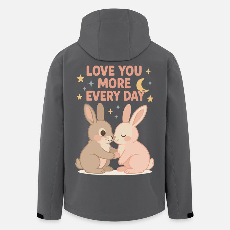 Cute bunny love under the stars - Men’s Recycled Softshell Jacket by Stanley/Stella - anthracite