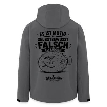 Es ist mutig, so selbstbewusst falsch zu liegen - Recycelte Männer Softshell-Jacke von Stanley/Stella - Anthrazit - Hinten - AI Model Male 185 light (185cm)
