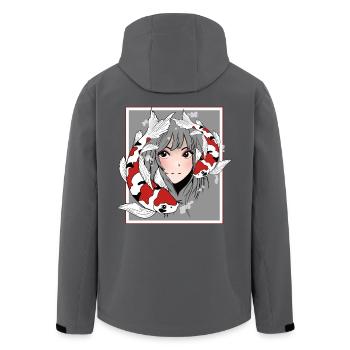 Manga Anime Otaku Koi - Recycelte Männer Softshell-Jacke von Stanley/Stella - Anthrazit - Hinten - AI Model Male 185 light (185cm)