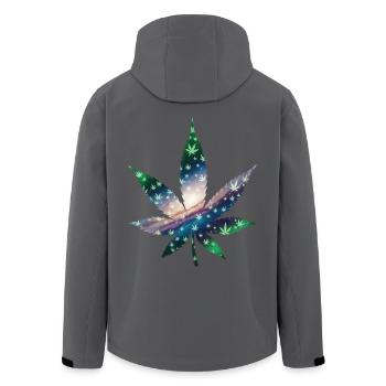Galaxy Hanfblatt - Cannabis - Weed - Recycelte Männer Softshell-Jacke von Stanley/Stella - Anthrazit - Hinten - AI Model Male 185 light (185cm)