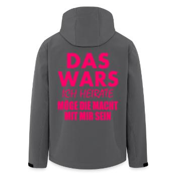 Das wars ich heirate - Recycelte Männer Softshell-Jacke von Stanley/Stella - Anthrazit - Hinten - AI Model Male 185 light (185cm)