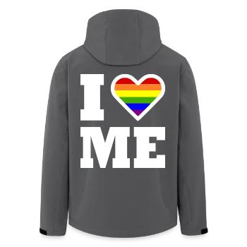 I love me - Recycelte Männer Softshell-Jacke von Stanley/Stella - Anthrazit - Hinten - AI Model Male 185 light (185cm)