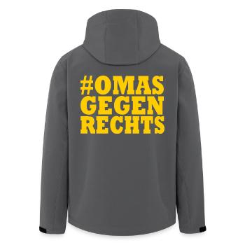 omas gegen rechts - Recycelte Männer Softshell-Jacke von Stanley/Stella - Anthrazit - Hinten - AI Model Male 185 light (185cm)