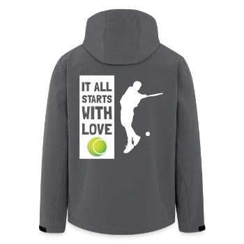 It All Starts With Love - Tennis - White - Recycelte Männer Softshell-Jacke von Stanley/Stella - Anthrazit - Hinten - AI Model Male 185 light (185cm)