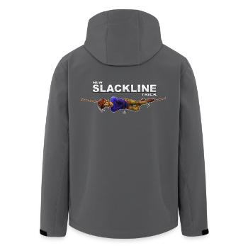 Neuer Slackline-Trick - verrückter Slackliner - Recycelte Männer Softshell-Jacke von Stanley/Stella - Anthrazit - Hinten - AI Model Male 185 light (185cm)