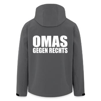 Omas gegen rechts - Recycelte Männer Softshell-Jacke von Stanley/Stella - Anthrazit - Hinten - AI Model Male 185 light (185cm)
