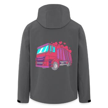 Mülleimer Müllwagen Müllauto Müllmann - Recycelte Männer Softshell-Jacke von Stanley/Stella - Anthrazit - Hinten - AI Model Male 185 light (185cm)