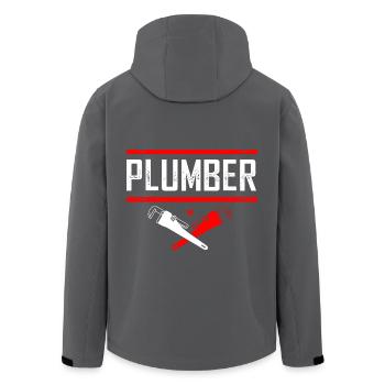 Klempner Installateur - Recycelte Männer Softshell-Jacke von Stanley/Stella - Anthrazit - Hinten - AI Model Male 185 light (185cm)