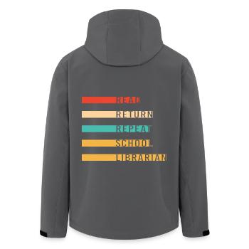 Leseratte Bibliothek Lesen - Recycelte Männer Softshell-Jacke von Stanley/Stella - Anthrazit - Hinten - AI Model Male 185 light (185cm)