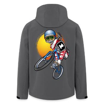 BMX-Fahrer - Recycelte Männer Softshell-Jacke von Stanley/Stella - Anthrazit - Hinten - AI Model Male 185 light (185cm)