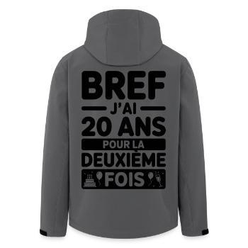 Zum zweiten Mal 20 Jahre - Recycelte Männer Softshell-Jacke von Stanley/Stella - Anthrazit - Hinten - AI Model Male 185 light (185cm)