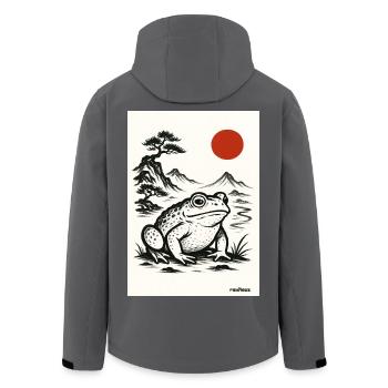 Frosch Kröte unter japanischer Sonne  - Recycelte Männer Softshell-Jacke von Stanley/Stella - Anthrazit - Hinten - AI Model Male 185 light (185cm)