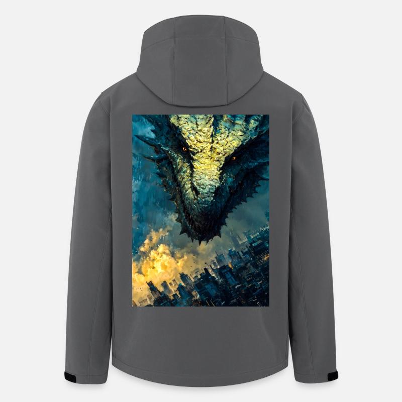 Dragon de tempête sur la ville - Veste softshell homme en polyester recyclé Stanley/Stella - charbon