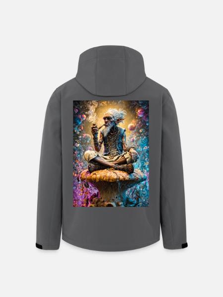 Psychedelic Goblin Sage on Mushroom - Men’s Recycled Softshell Jacket by Stanley/Stella - anthracite