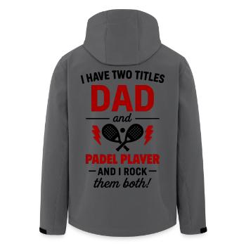Papa Padelspieler Geschenk Weihnachten Vatertag - Recycelte Männer Softshell-Jacke von Stanley/Stella - Anthrazit - Hinten - AI Model Male 185 light (185cm)