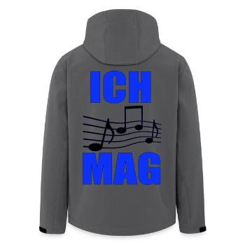 I like music Blue note layout - Men’s Recycled Softshell Jacket by Stanley/Stella - anthracite - Back - AI Model Male 185 light (185cm)