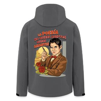 LORCA-Poesie - Recycelte Männer Softshell-Jacke von Stanley/Stella - Anthrazit - Hinten - AI Model Male 185 light (185cm)