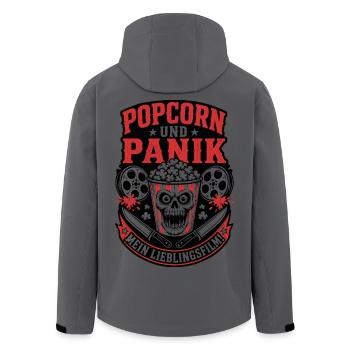 Popcorn und Panik Horror Film Design - Recycelte Männer Softshell-Jacke von Stanley/Stella - Anthrazit - Hinten - AI Model Male 185 light (185cm)