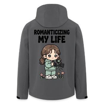 Enjoy life through the camera - Men’s Recycled Softshell Jacket by Stanley/Stella - anthracite - Back - AI Model Male 185 light (185cm)