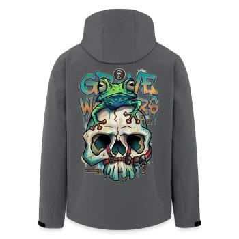 Grave Walkers Frog Skull Graffiti Streetwear Art - Men’s Recycled Softshell Jacket by Stanley/Stella - anthracite - Back - AI Model Male 185 light (185cm)
