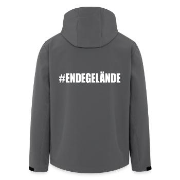 Ende gelände - Recycelte Männer Softshell-Jacke von Stanley/Stella - Anthrazit - Hinten - AI Model Male 185 light (185cm)