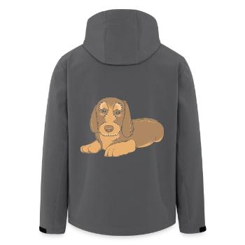 Dachshund Rauhaardackel - Recycelte Männer Softshell-Jacke von Stanley/Stella - Anthrazit - Hinten - AI Model Male 185 light (185cm)