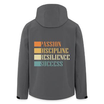 Workaholic Resilienz - Recycelte Männer Softshell-Jacke von Stanley/Stella - Anthrazit - Hinten - AI Model Male 185 light (185cm)