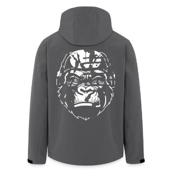 Gorilla Camo Style - Recycelte Männer Softshell-Jacke von Stanley/Stella - Anthrazit - Hinten - AI Model Male 185 light (185cm)