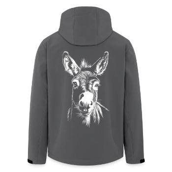 Esel Portrait Tiere Tier - Recycelte Männer Softshell-Jacke von Stanley/Stella - Anthrazit - Hinten - AI Model Male 185 light (185cm)
